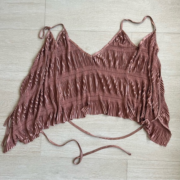 Deadstock Zara pink pleated cami top blouse. NWOT. Size Small. - Picture 14 of 16